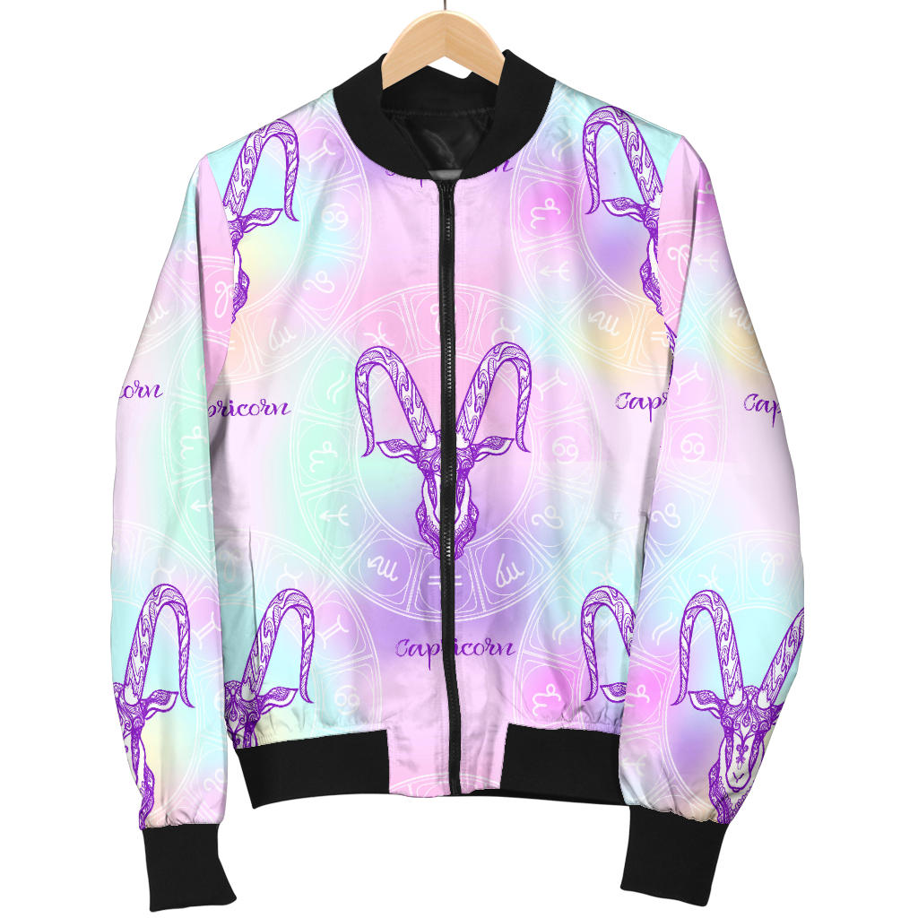 Capricorn Zodiac Pattern Print Design 02 Men Bomber Jacket