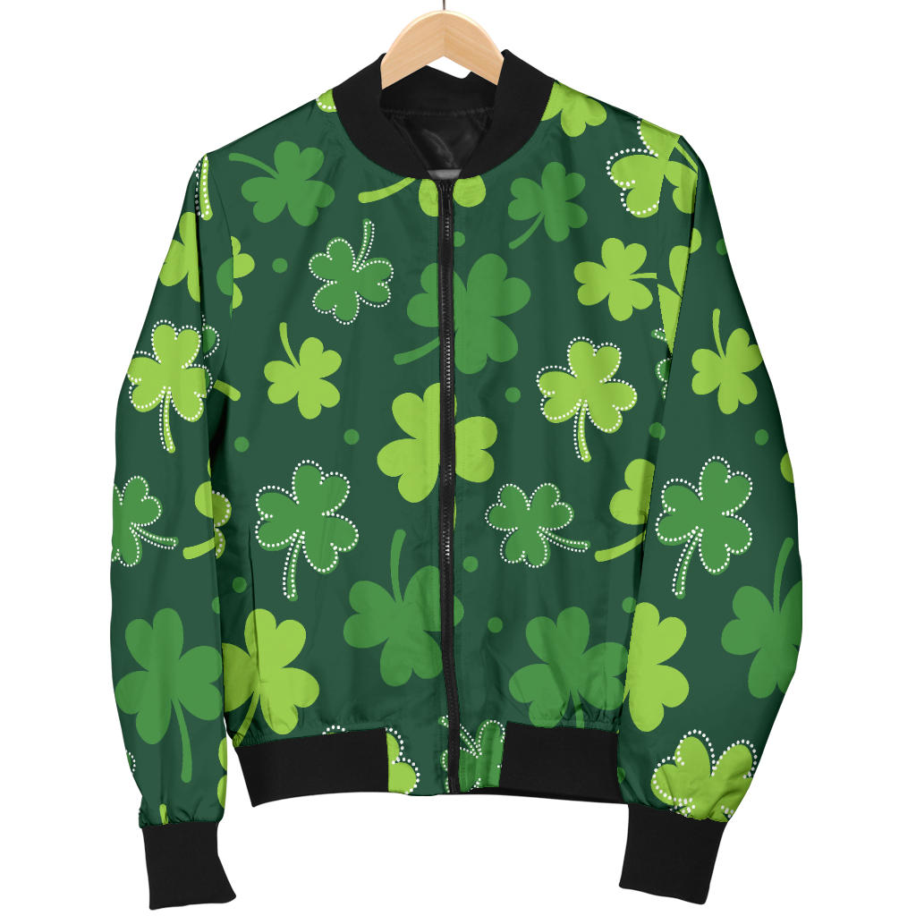 Clover Pattern Print Design 02 Men Bomber Jacket
