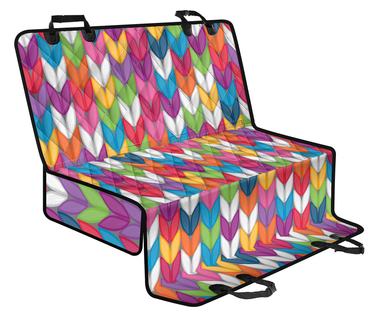 Knit Pattern Print Design 01 Rear Dog Car Seat Cover Hammock