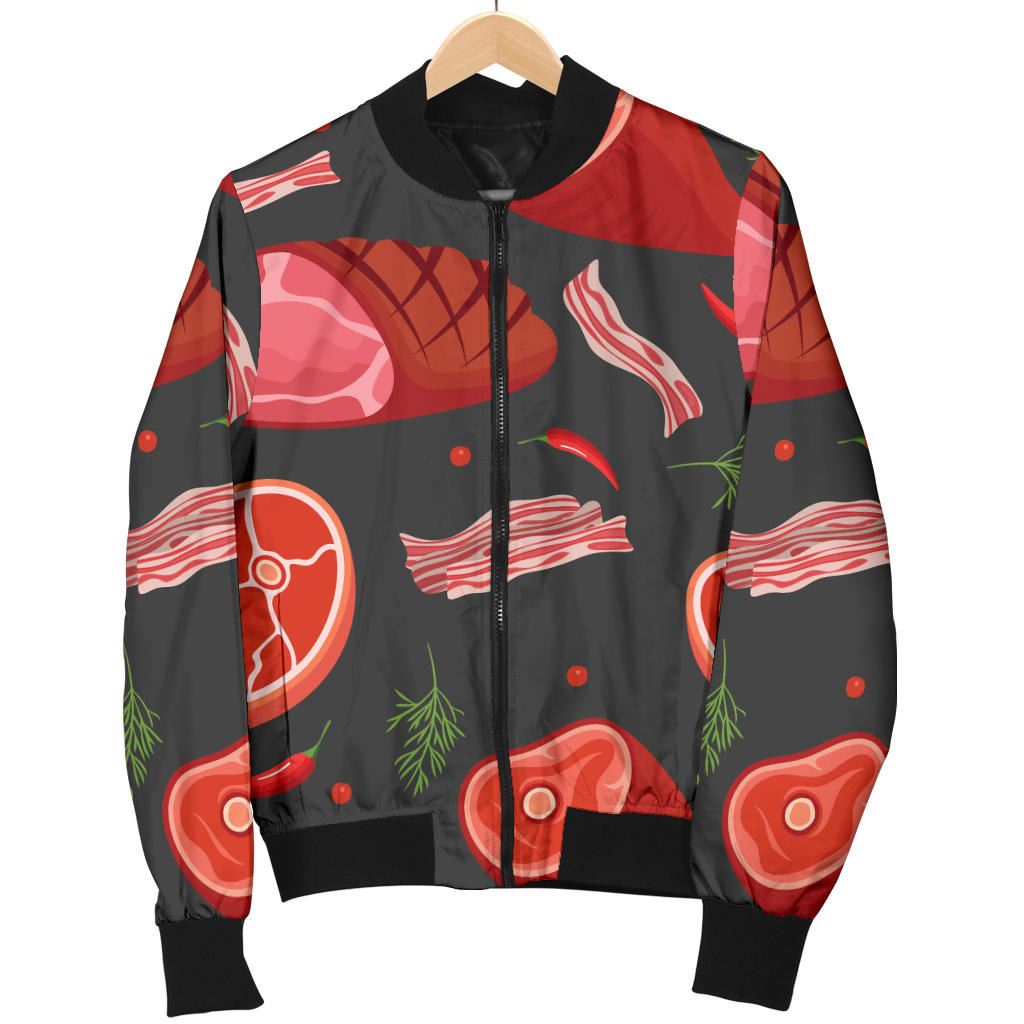 Meat Pattern Print Design 03 Men Bomber Jacket