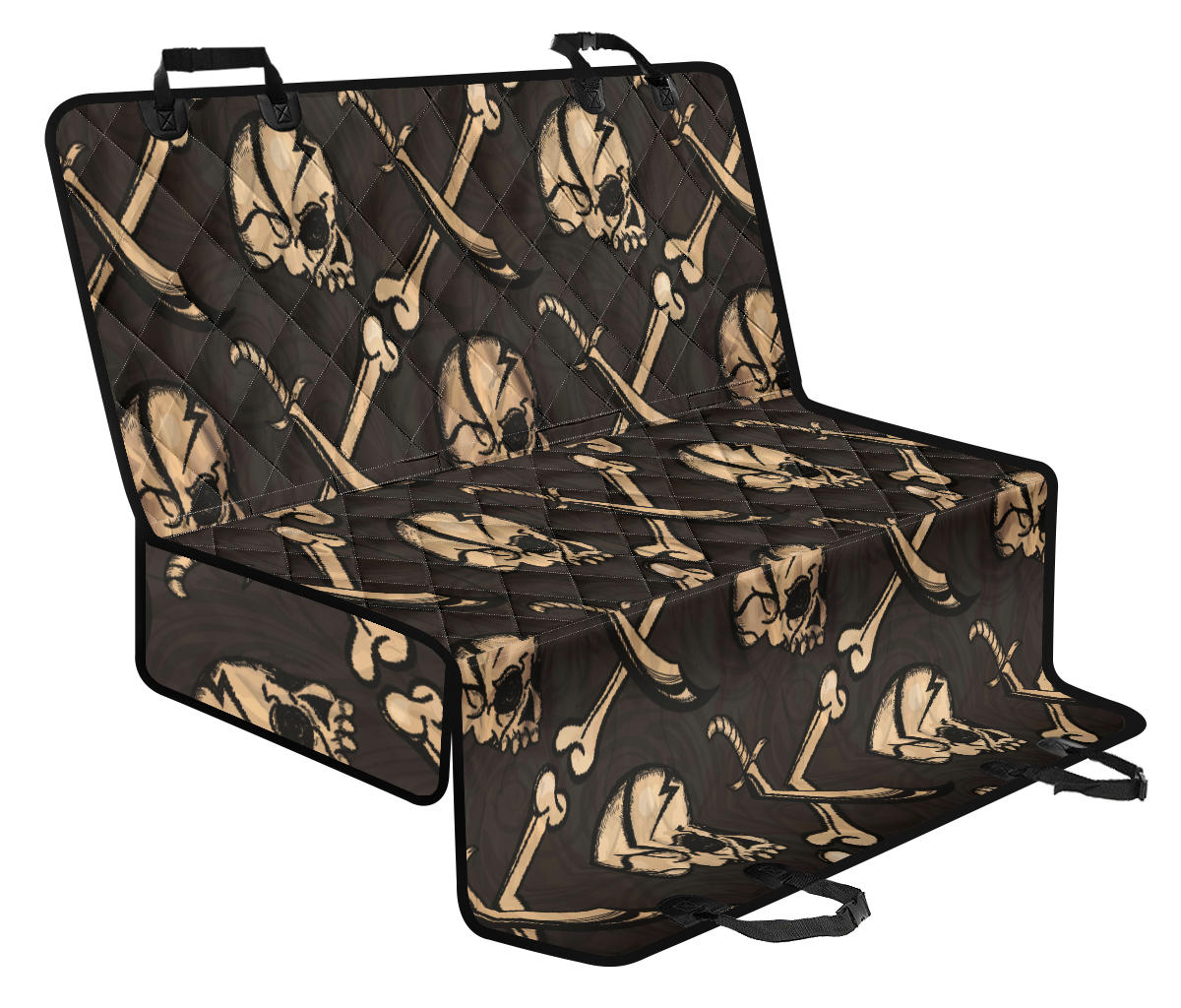 Pirate Pattern Print Design A03 Rear Dog Car Seat Cover Hammock