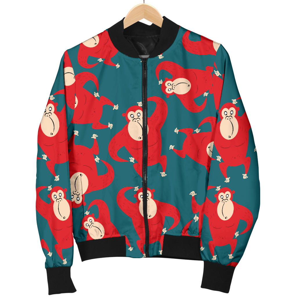 Chimpanzee Pattern Print Design 04 Men Bomber Jacket