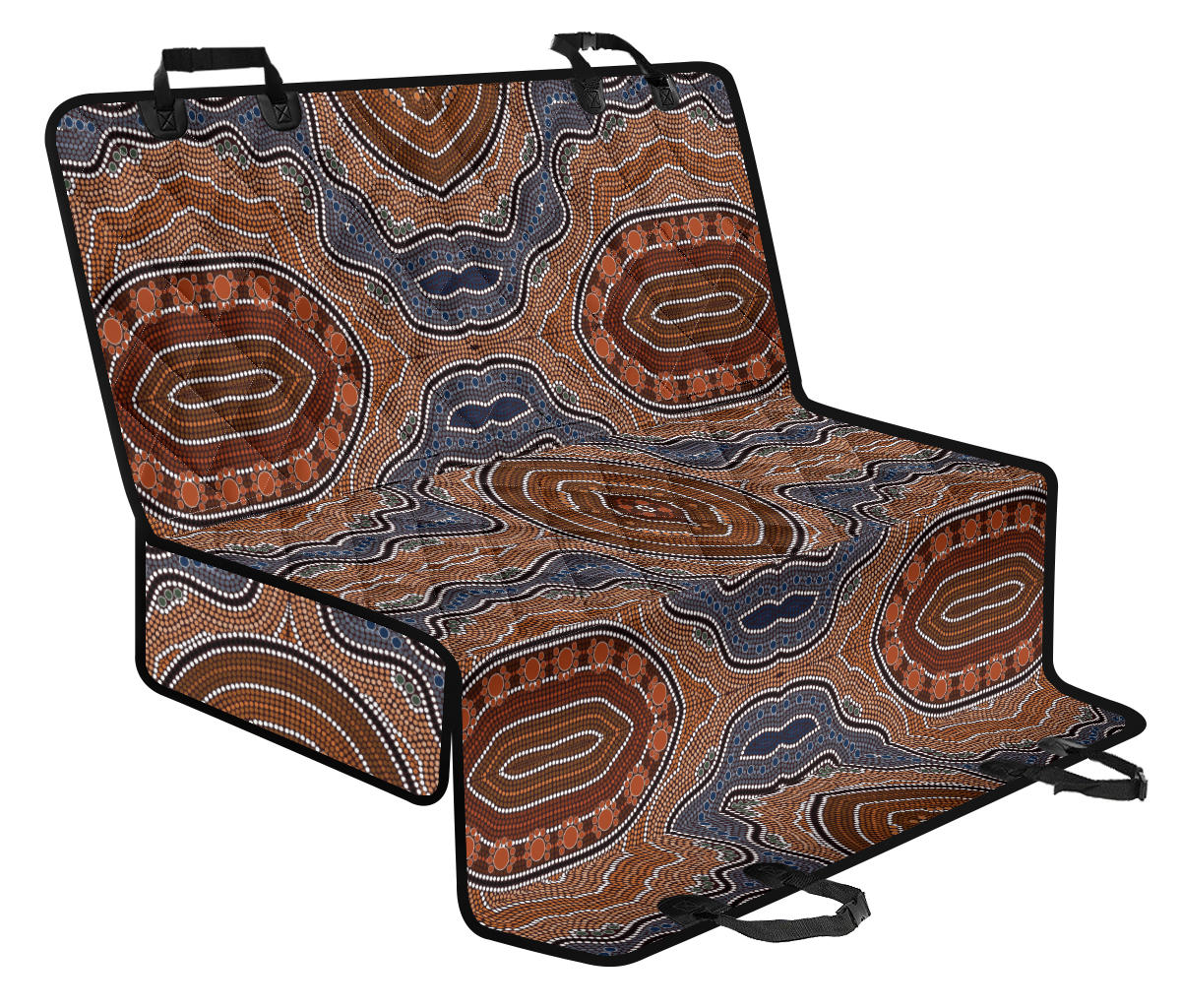 Aboriginal Pattern Print Design 01 Rear Dog Car Seat Cover Hammock