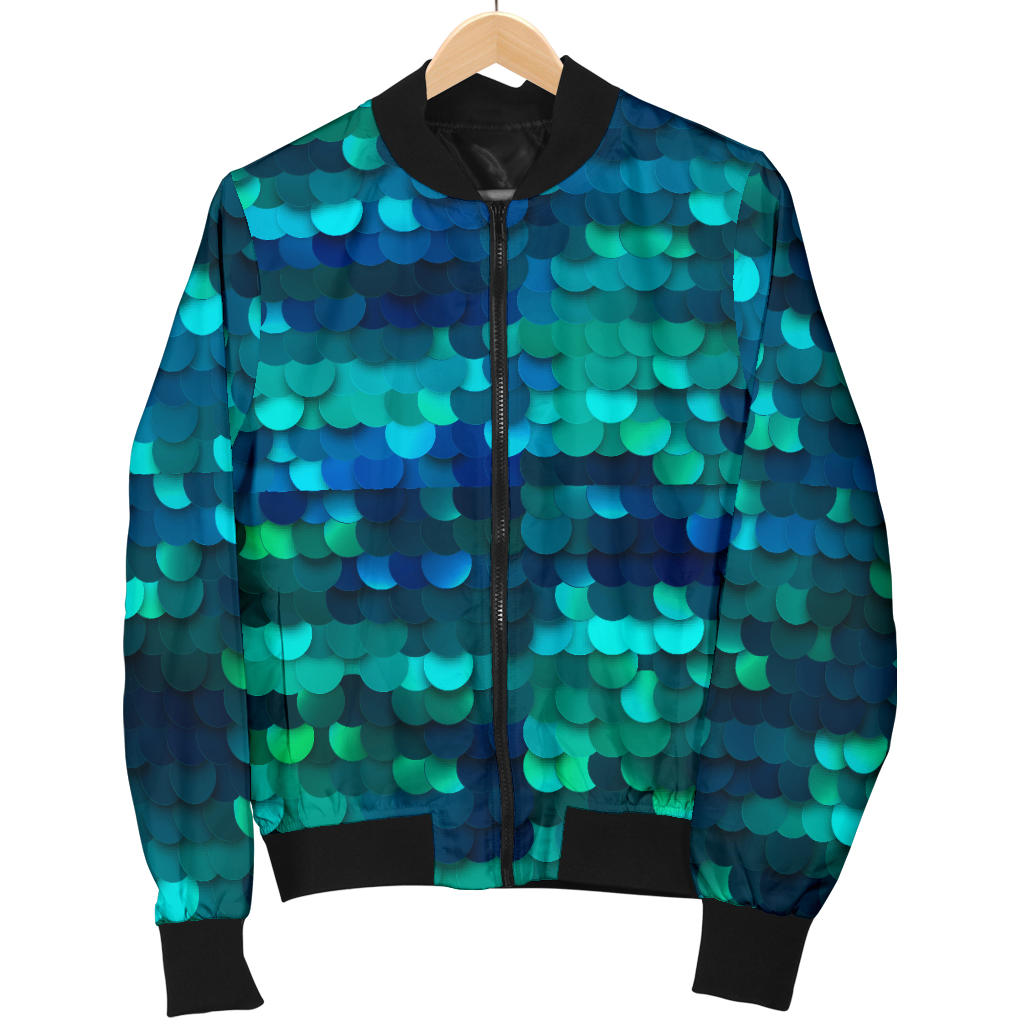 Mermaid Scales Pattern Print Design 06 Men Bomber Jacket