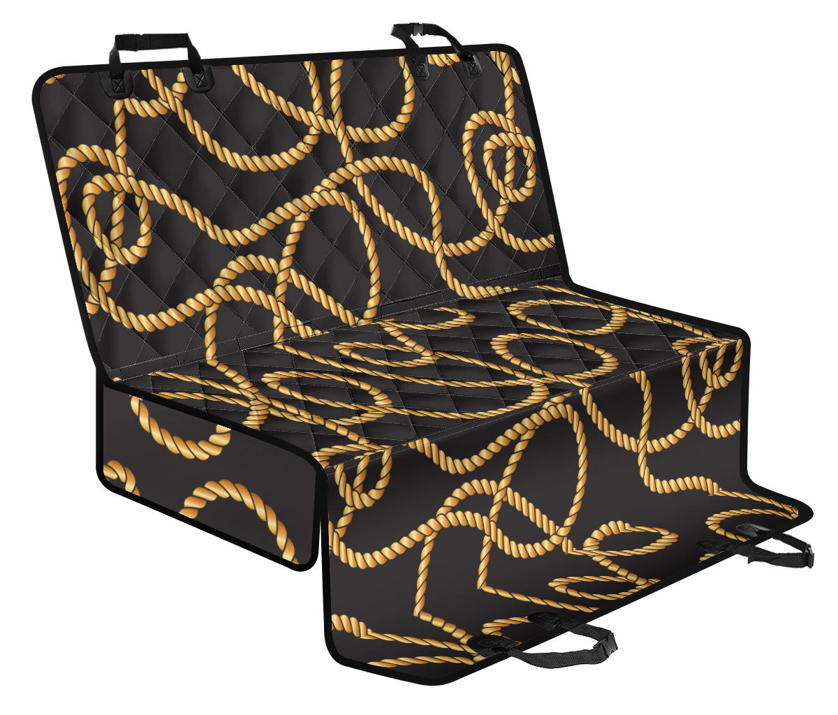 Rope Pattern Print Design A04 Rear Dog Car Seat Cover Hammock