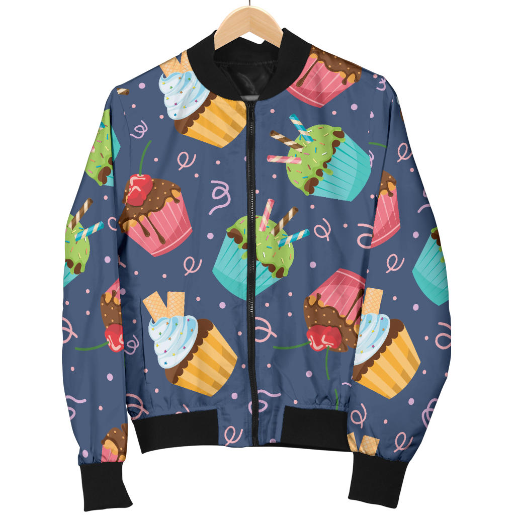 Cupcake Pattern Print Design 02 Men Bomber Jacket