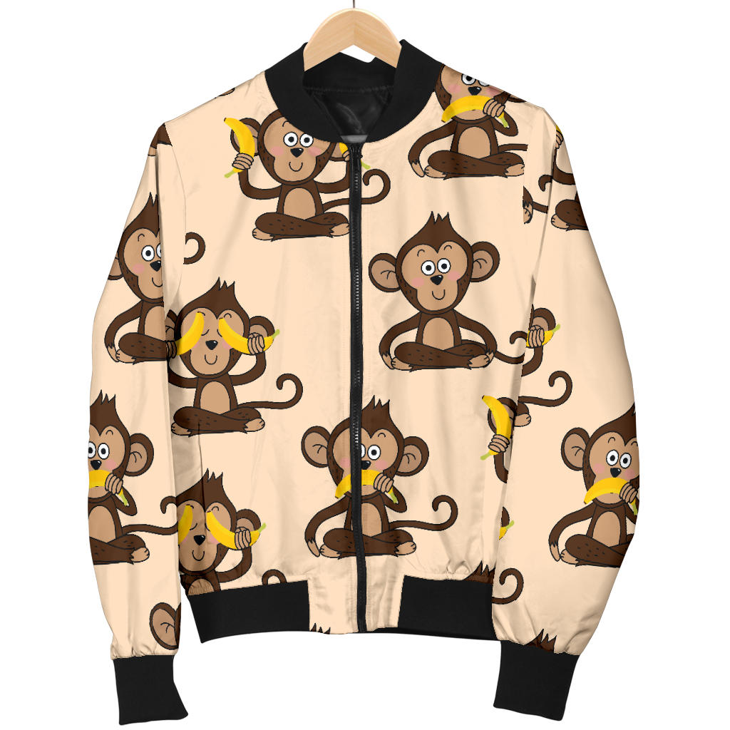 Monkey Pattern Print Design 03 Men Bomber Jacket