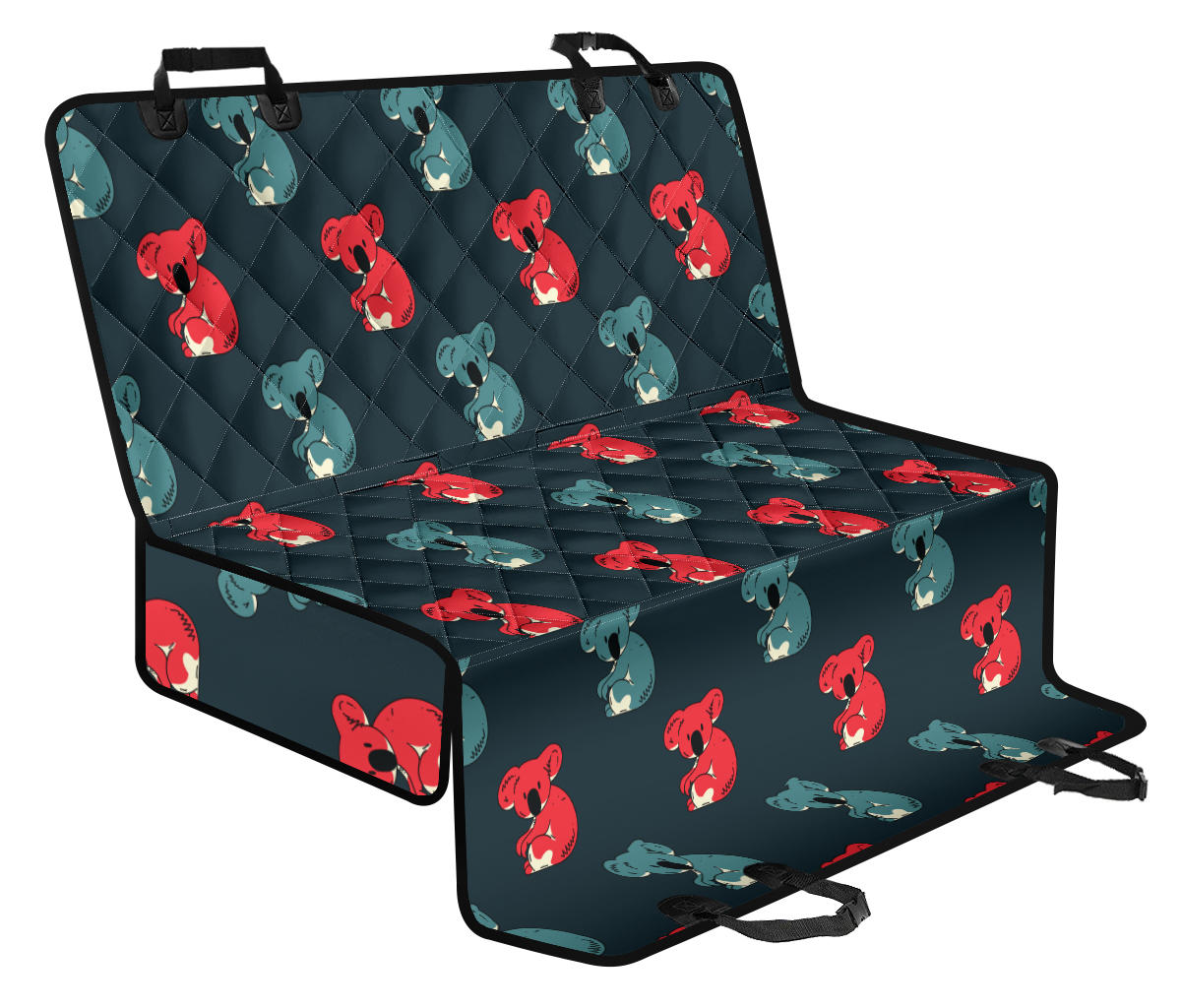 Koala Pattern Print Design 02 Rear Dog Car Seat Cover Hammock