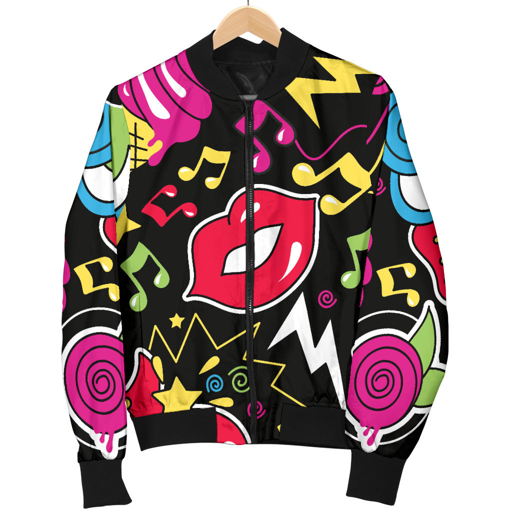 Pop Art Pattern Print Design A04 Men Bomber Jacket
