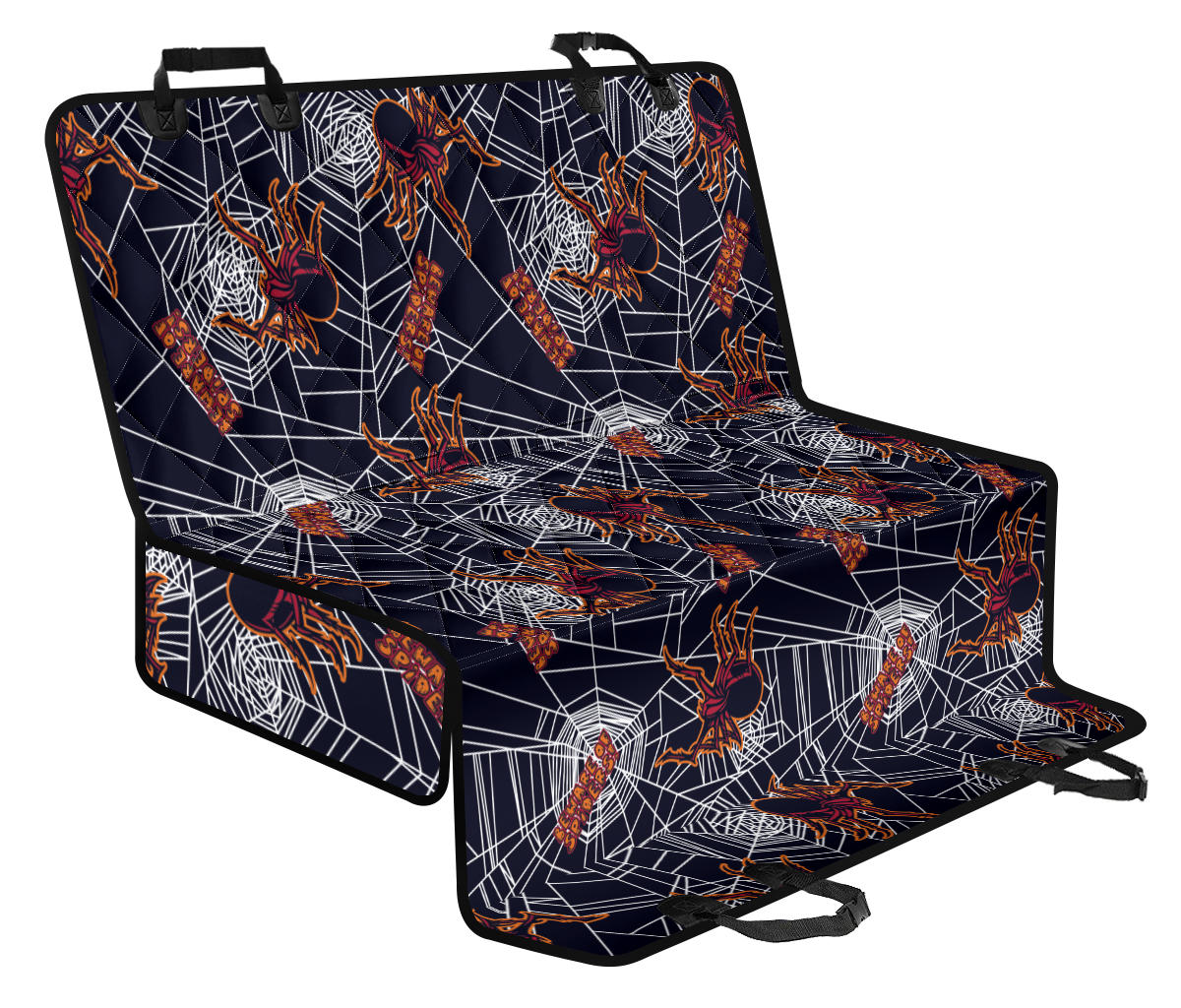 Tarantula Spiderwebs Pattern Print Design 01 Rear Dog Car Seat Cover Hammock