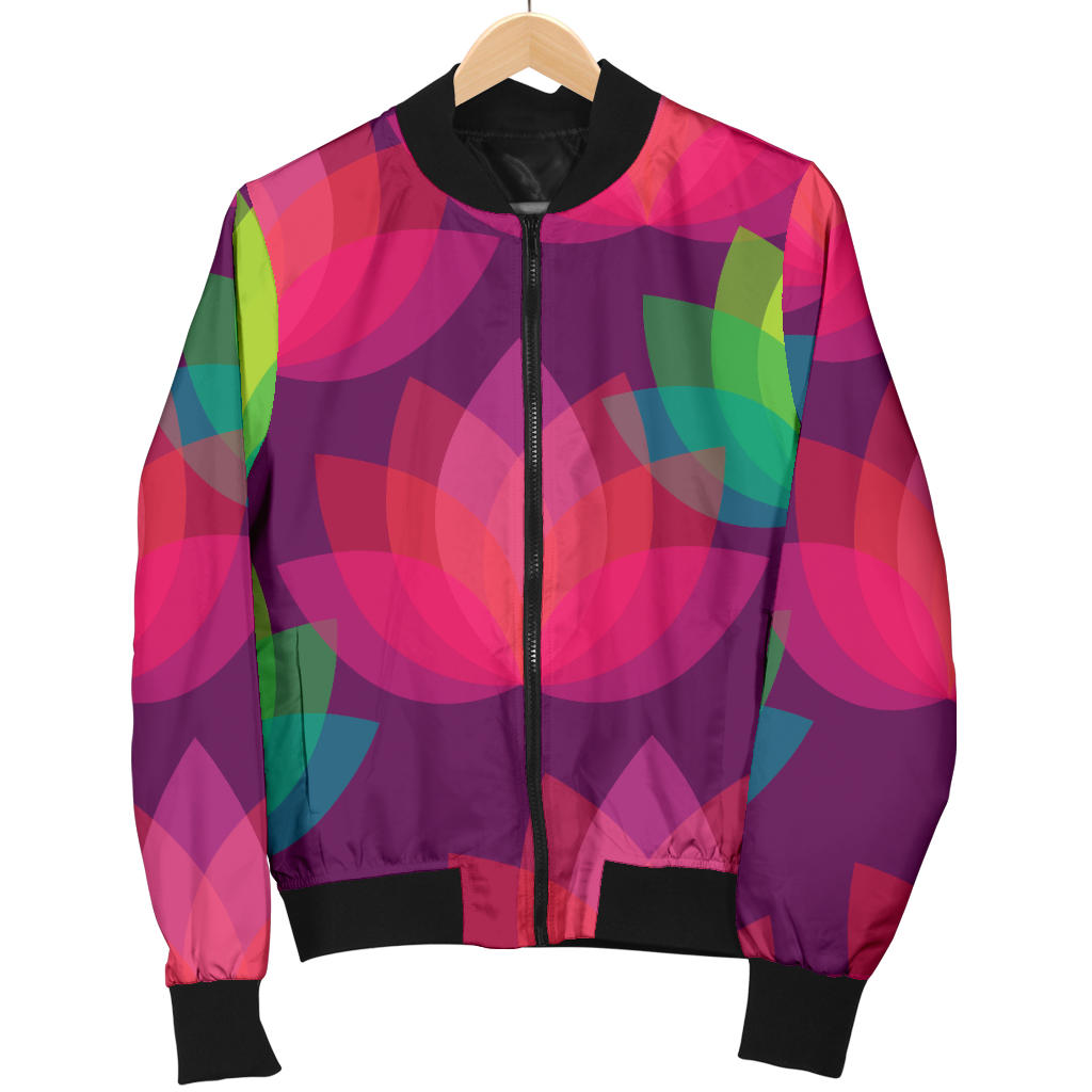 Lotus Pattern Print Design 02 Men Bomber Jacket