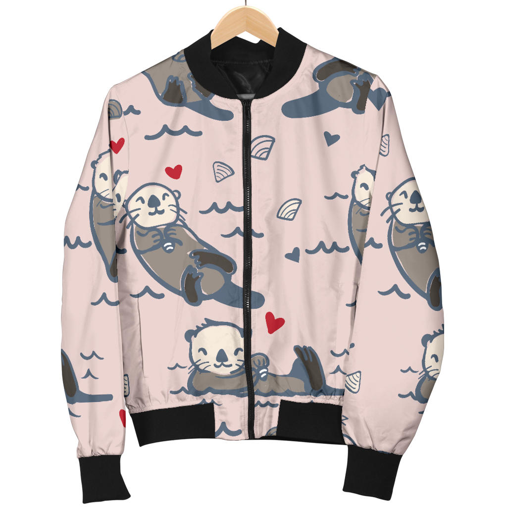 Sea Otter Pattern Print Design 02 Men Bomber Jacket
