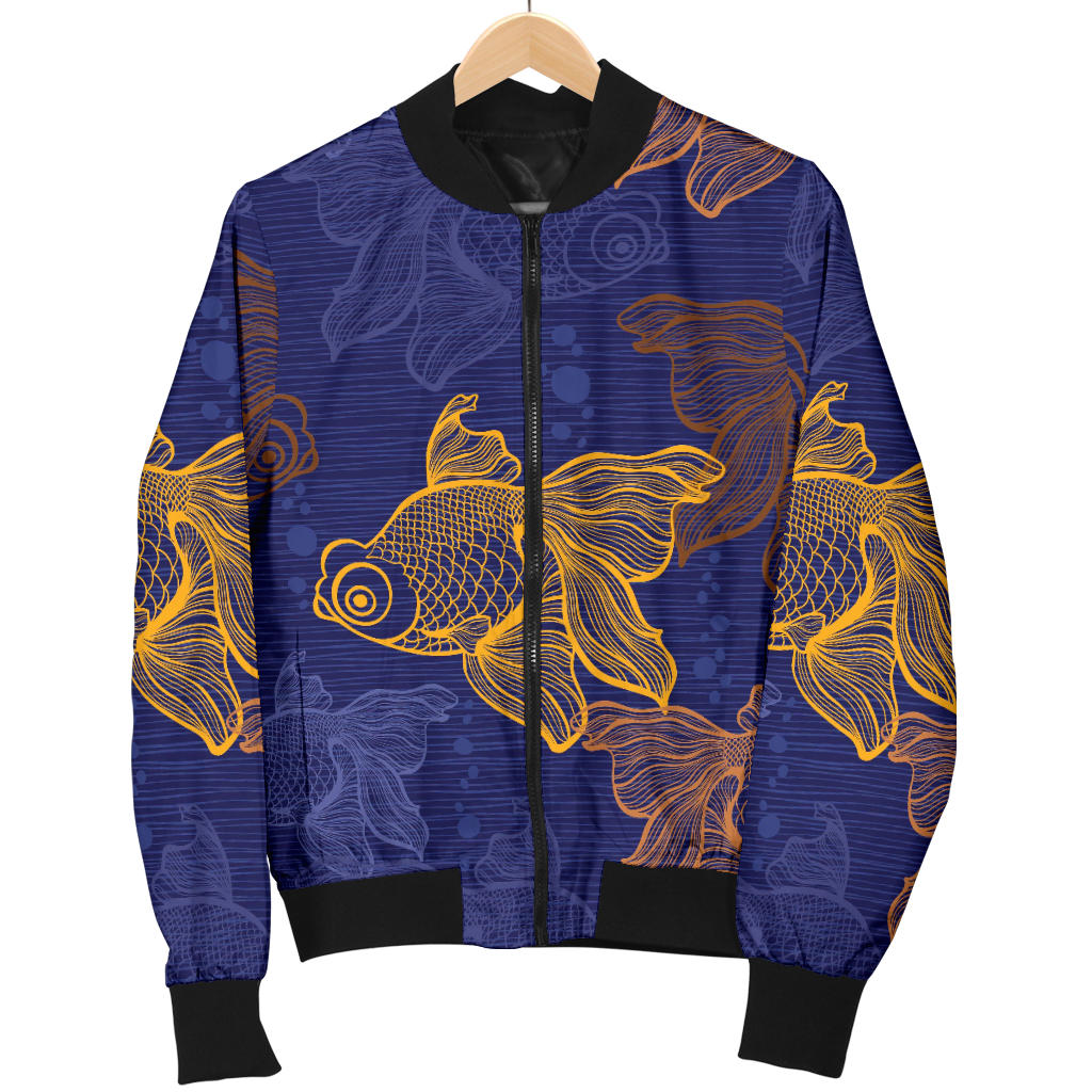 Goldfish Pattern Print Design 01 Men Bomber Jacket