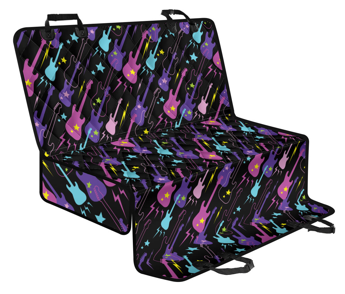 Electric Guitar Pattern Print Design 02 Rear Dog Car Seat Cover Hammock