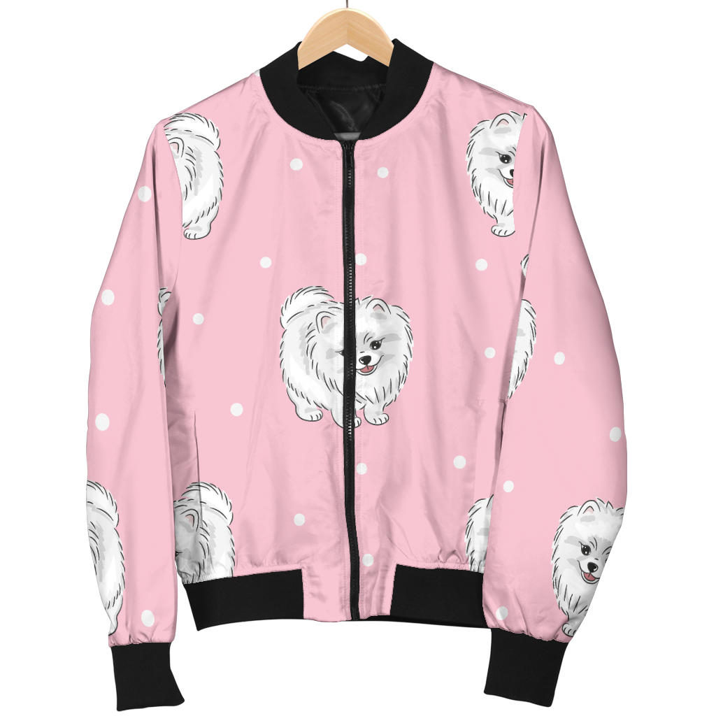 Pomeranians Pattern Print Design A02 Men Bomber Jacket