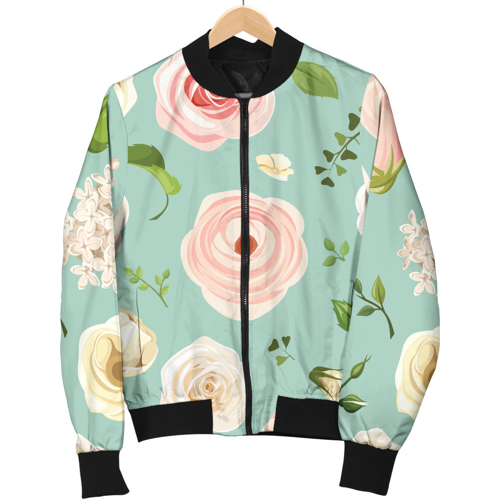 Lisianthus Pattern Print Design 01 Men Bomber Jacket
