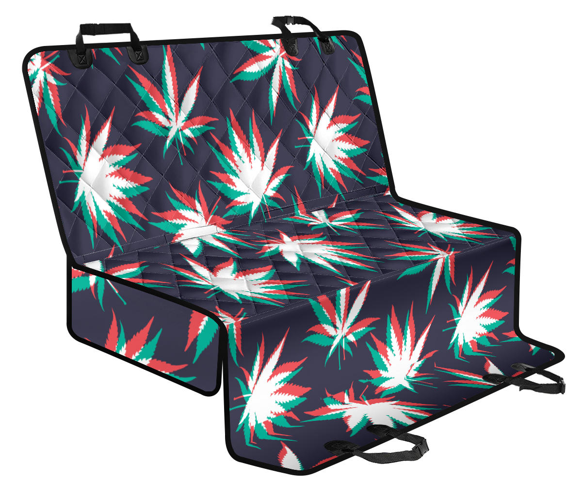 Pot Leaf Pattern Print Design A01 Rear Dog Car Seat Cover Hammock