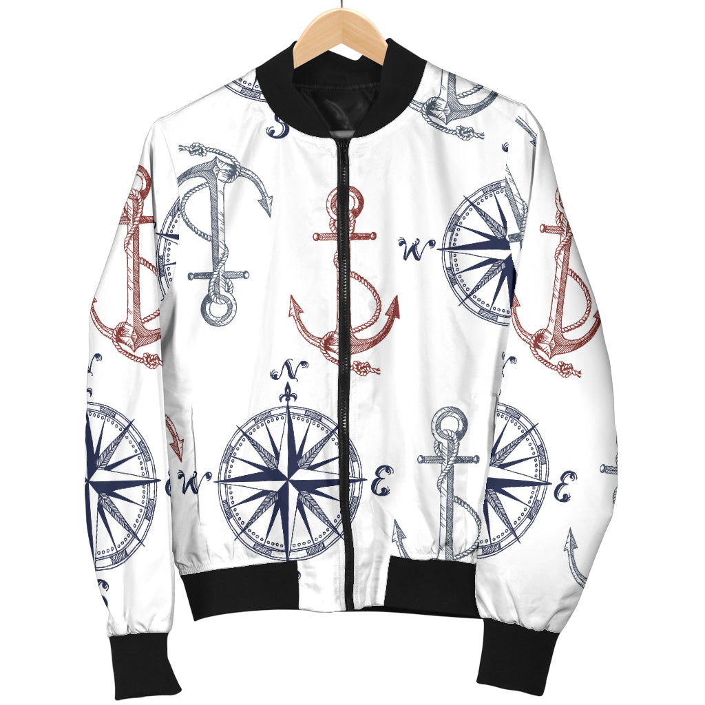 Anchor Pattern Print Design 06 Men Bomber Jacket