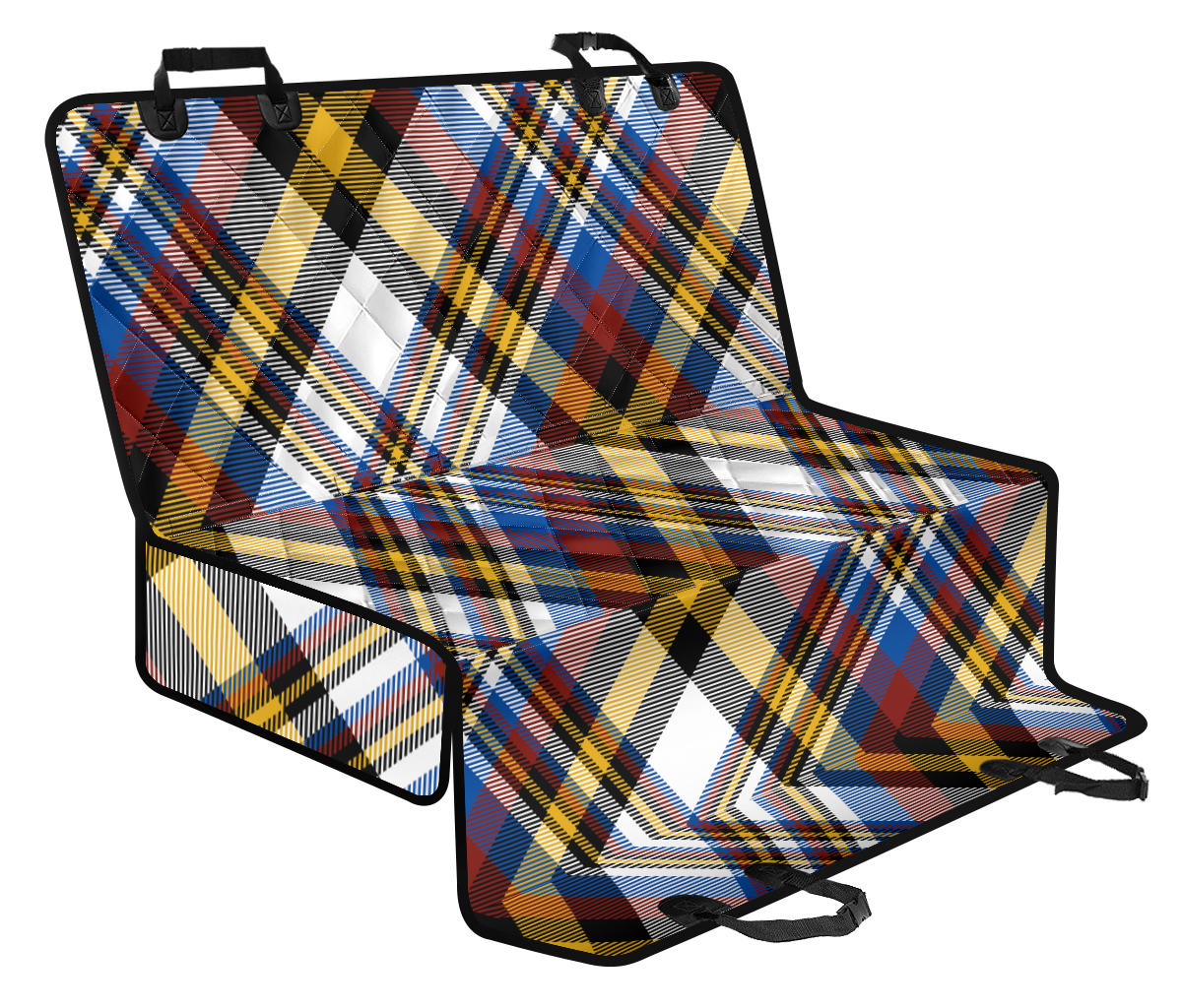 Madras Pattern Print Design 01 Rear Dog Car Seat Cover Hammock