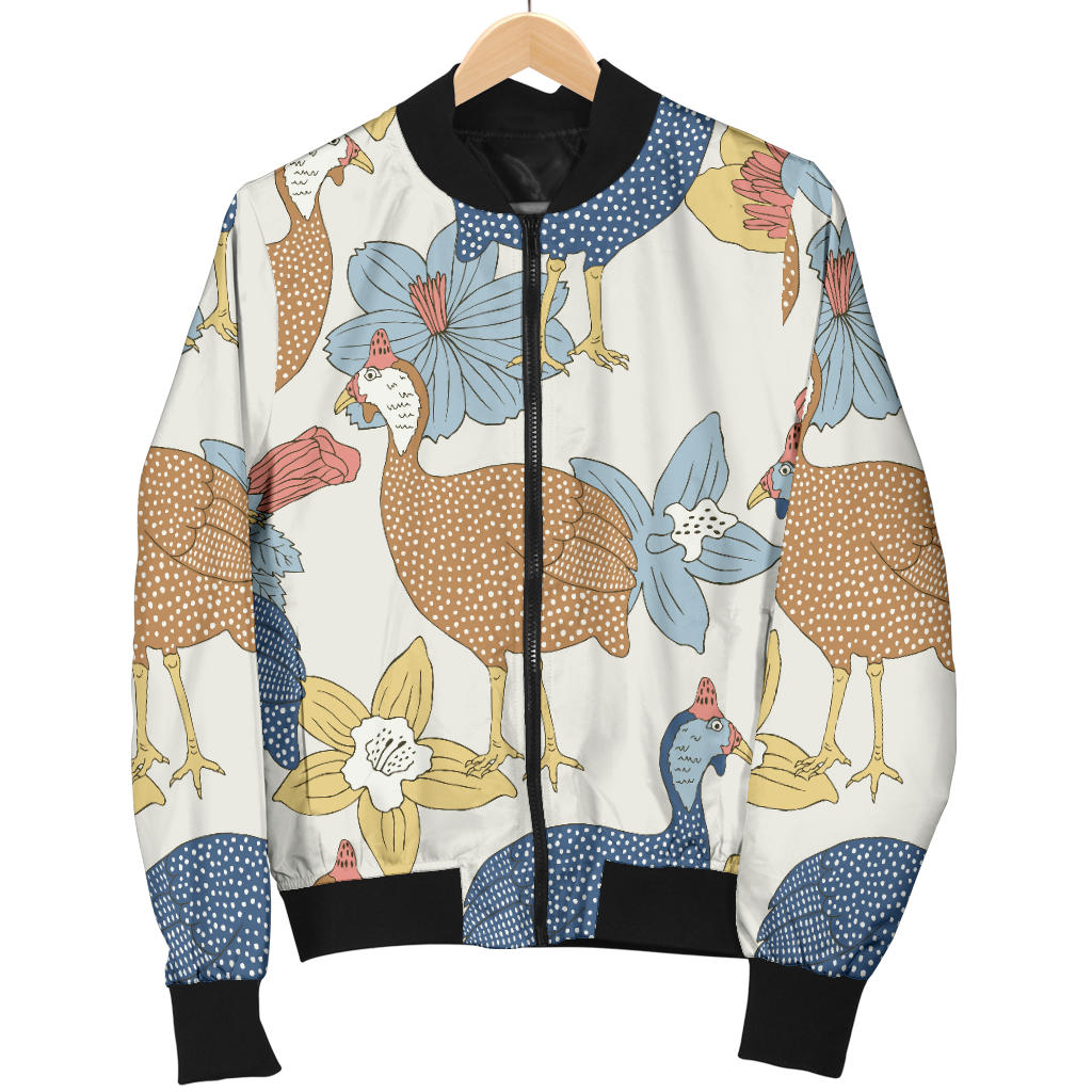 Guinea Fowl Pattern Print Design 01 Men Bomber Jacket