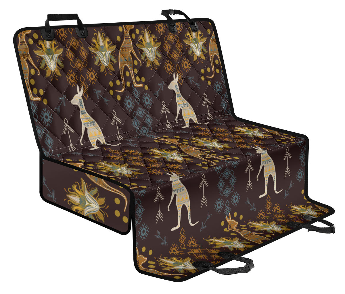 Kangaroos Pattern Print Design 03 Rear Dog Car Seat Cover Hammock