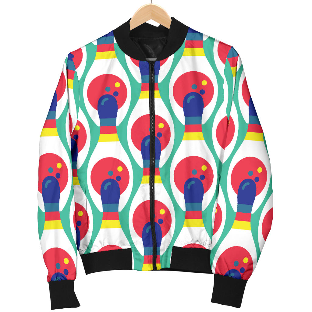 Bowling Pattern Print Design 05 Men Bomber Jacket