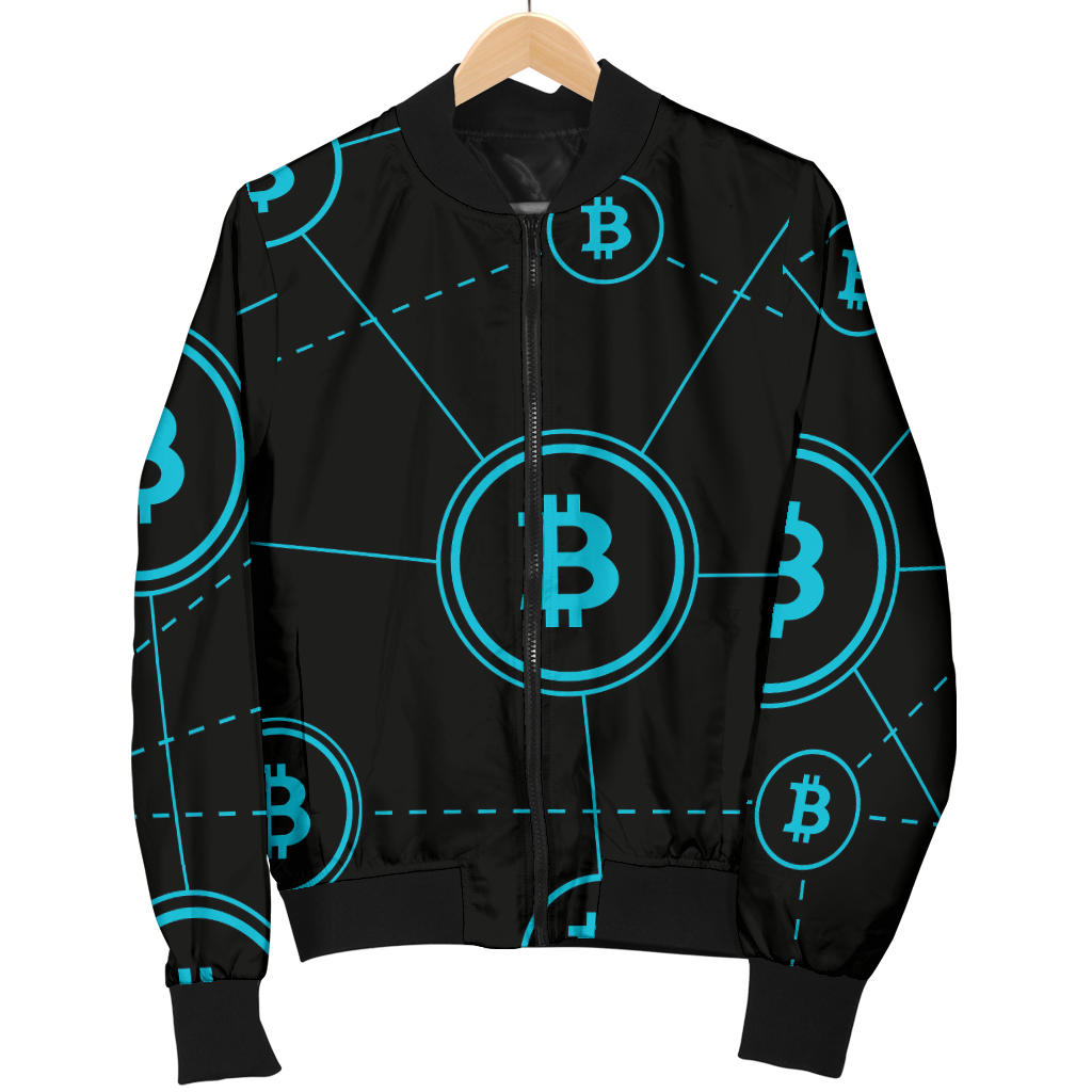 Cryptocurrency Pattern Print Design 01 Men Bomber Jacket