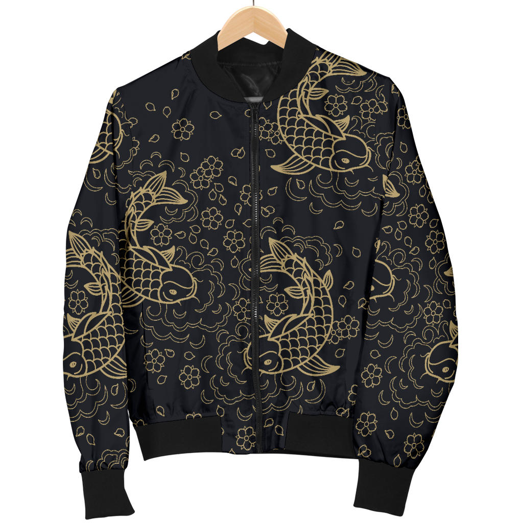 KOI Fish Pattern Print Design 02 Men Bomber Jacket