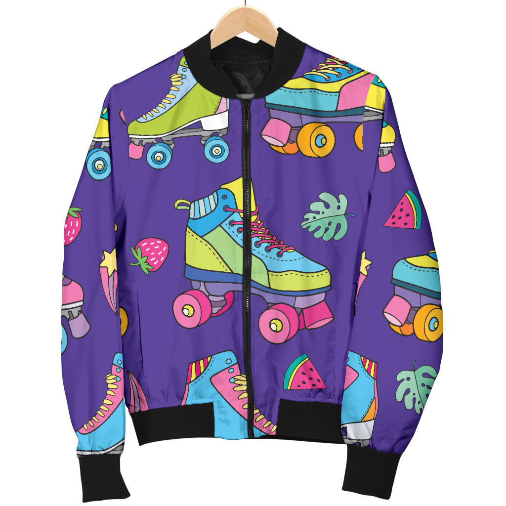 Roller skate Colorful Pattern Print Design A05 Men Bomber Jacket