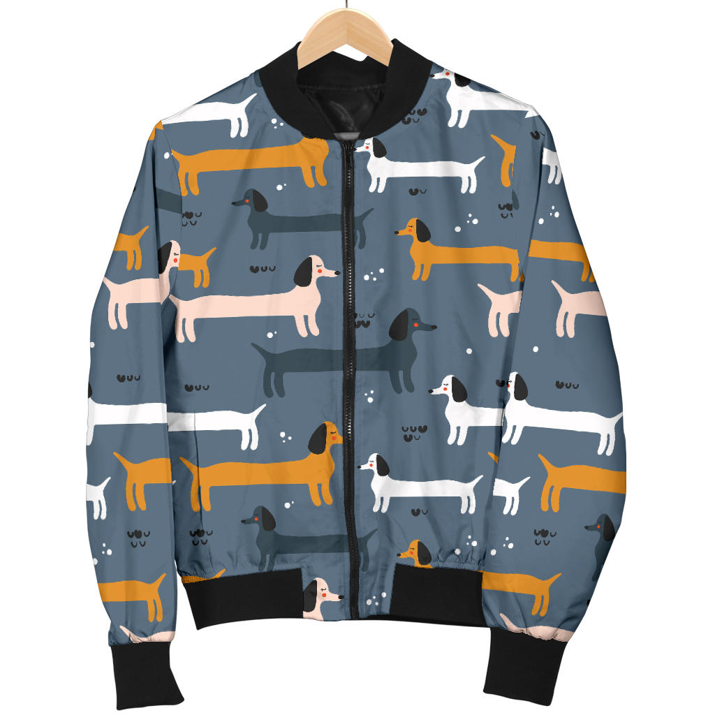 Dachshund Pattern Print Design 012 Men Bomber Jacket