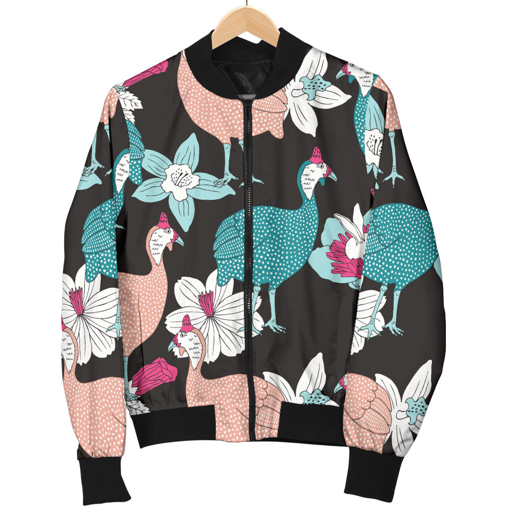 Guinea Fowl Pattern Print Design 03 Men Bomber Jacket