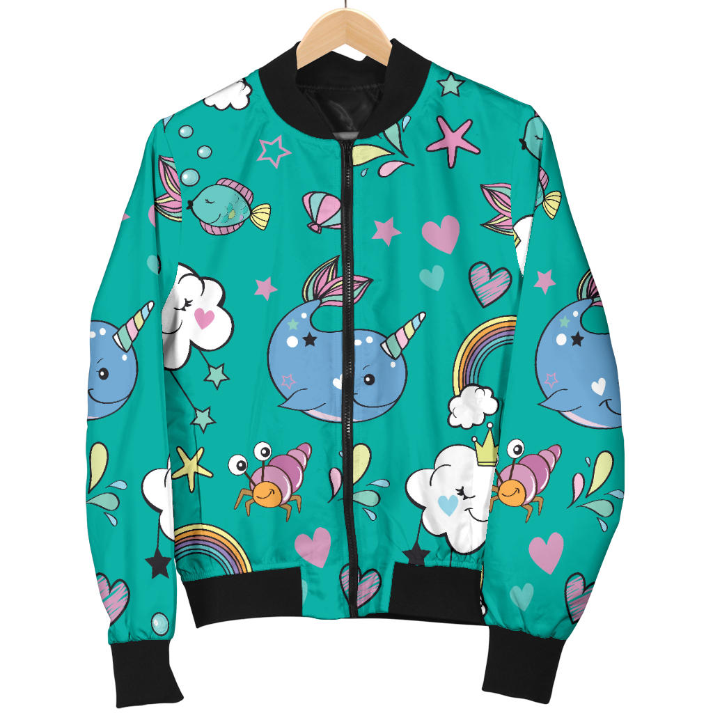 Narwhal Pattern Print Design 04 Men Bomber Jacket