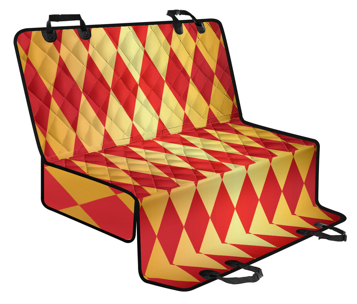 Harlequin Pattern Print Design 03 Rear Dog Car Seat Cover Hammock
