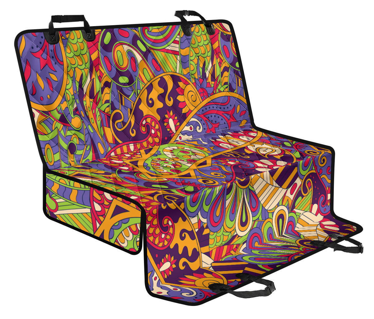 Funky Retro Pattern Print Design A04 Rear Dog Car Seat Cover Hammock