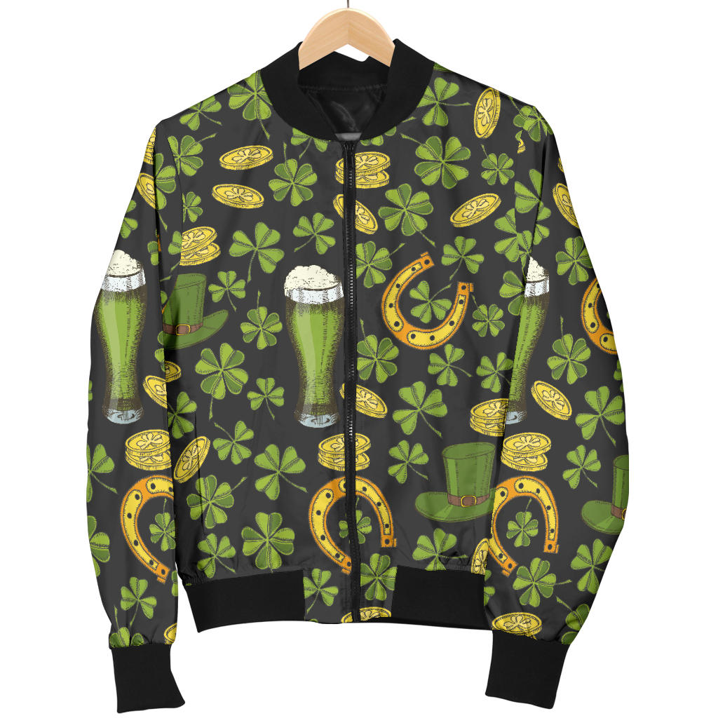 Clover St Patricks Pattern Print Design 03 Men Bomber Jacket