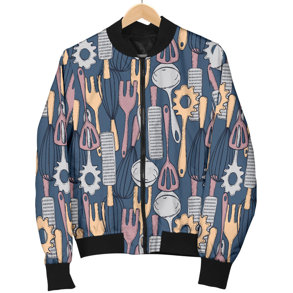 Cooking Kitchen Tools Pattern Print Design 05 Men Bomber Jacket
