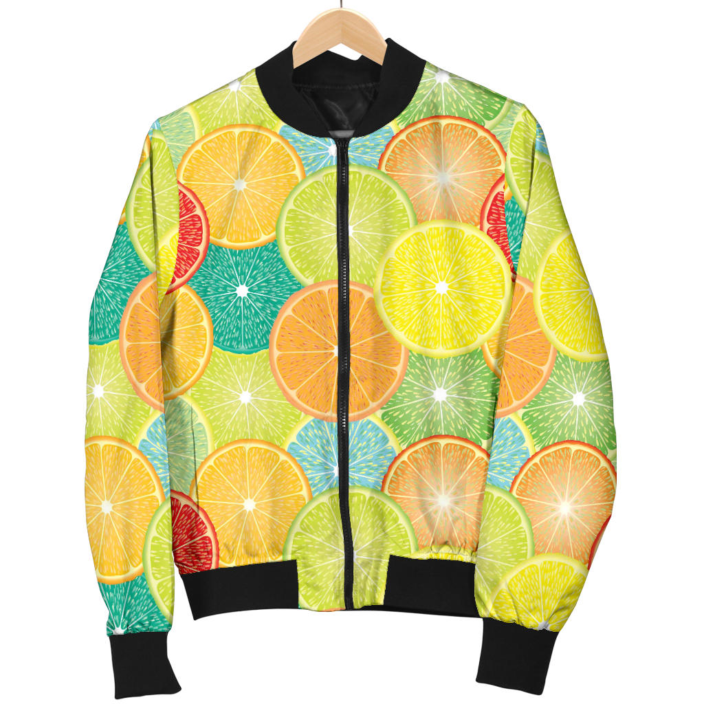 Citrus Pattern Print Design 01 Men Bomber Jacket