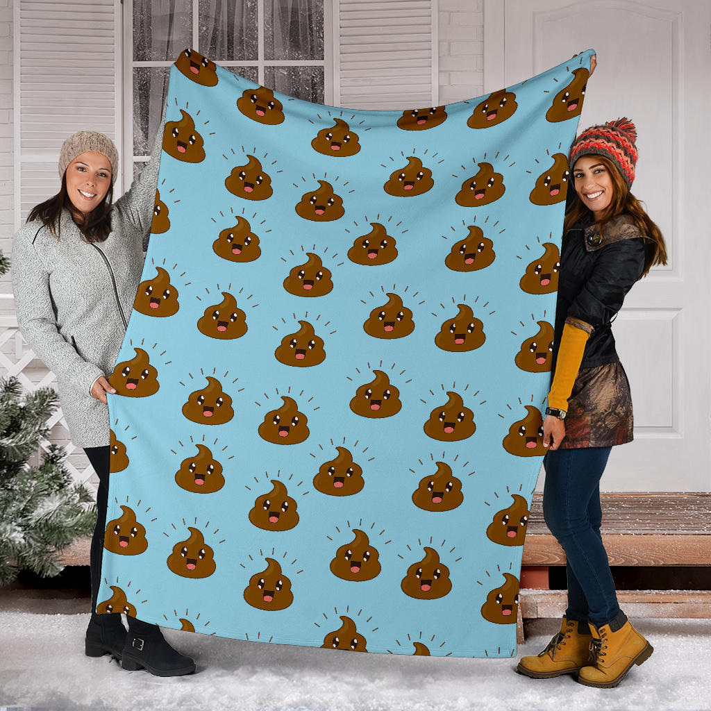 Poop Emoji Pattern Print Design A03 Premium Blanket