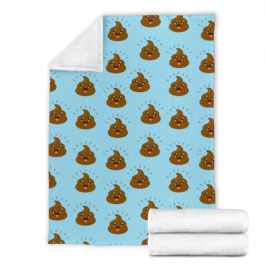 Poop Emoji Pattern Print Design A03 Premium Blanket