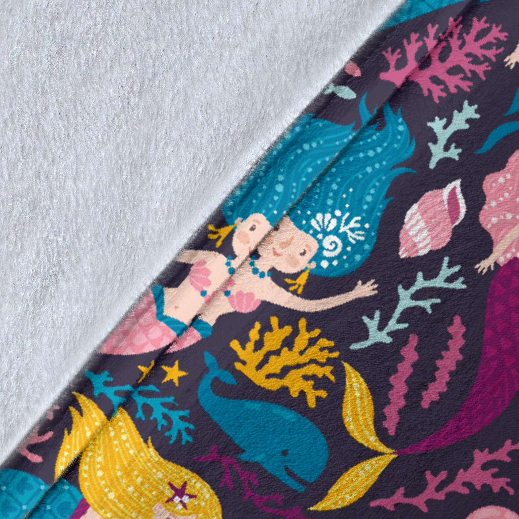 Mermaid Pattern Print Design 08 Premium Blanket