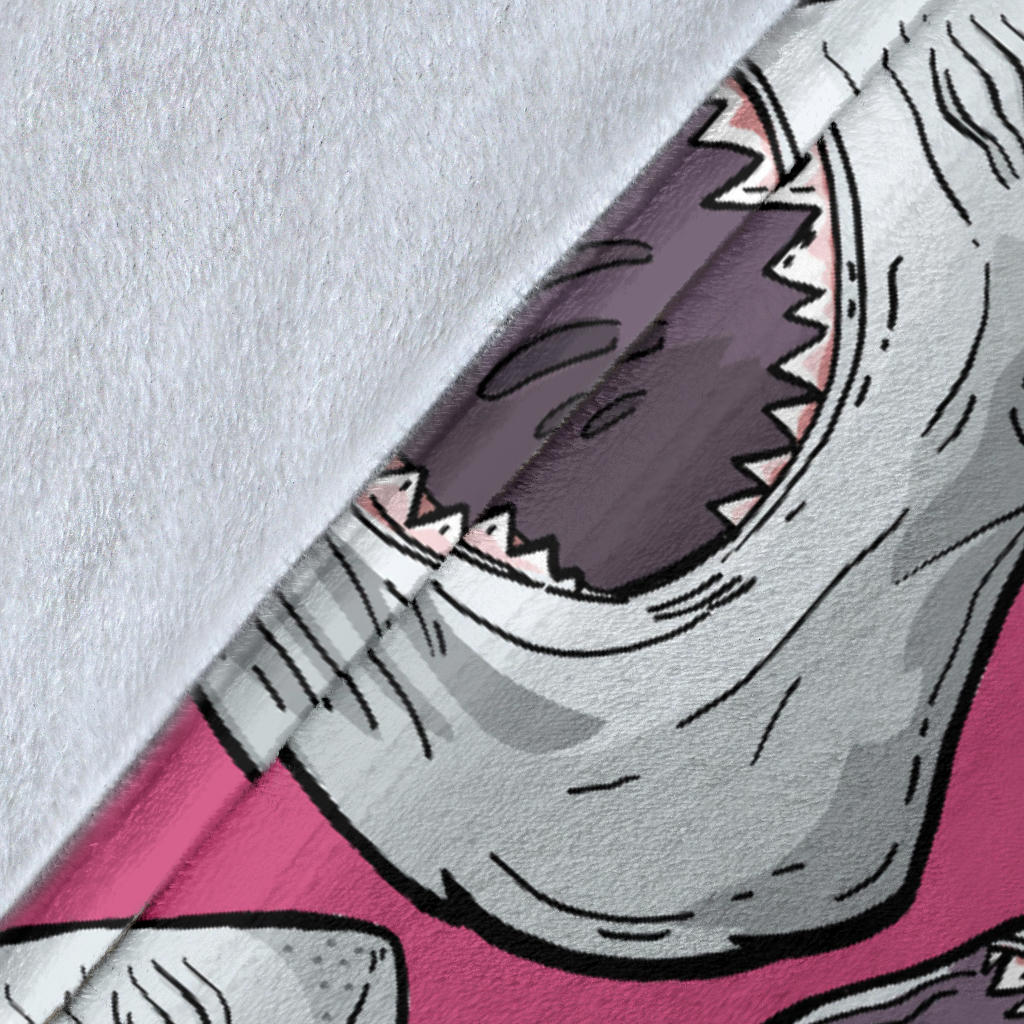 Great White Shark Pattern Print Design 01 Premium Blanket