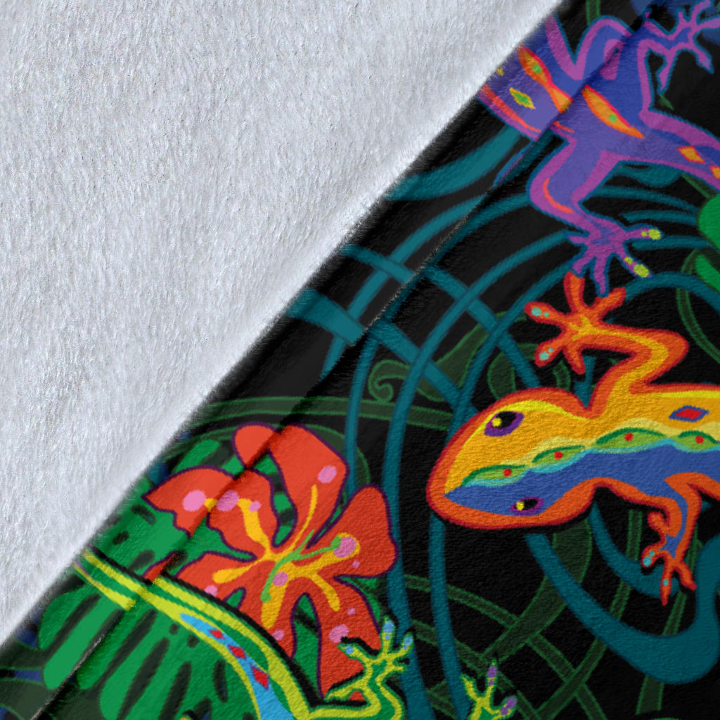 Gecko Colorful Pattern Print Design 01 Premium Blanket