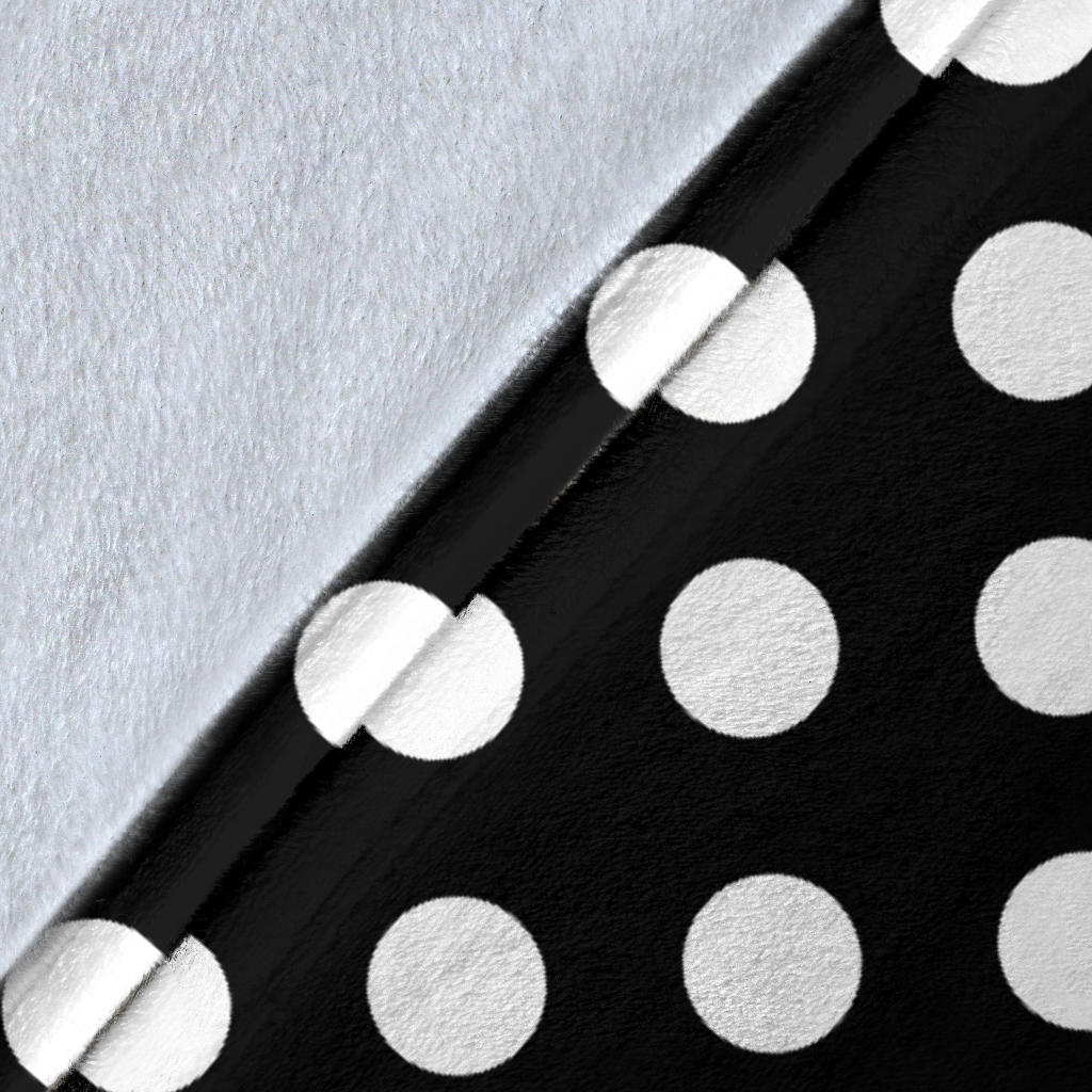 Polka Dot Black White Pattern Print Design 03 Premium Blanket