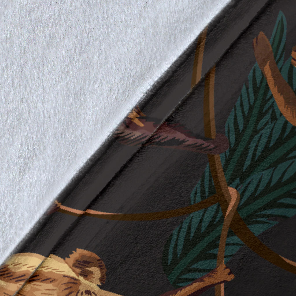 Monkey Pattern Print Design 02 Premium Blanket