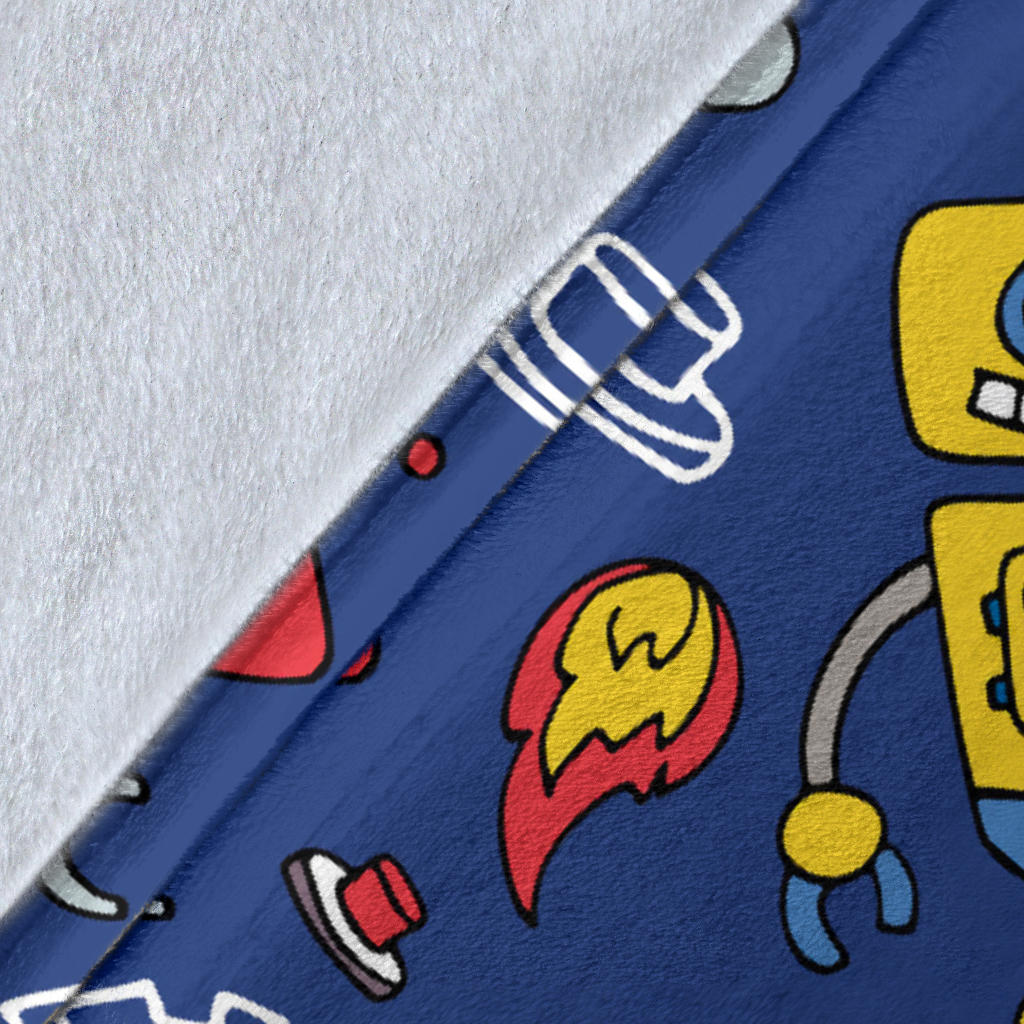Robot Pattern Print Design A03 Premium Blanket