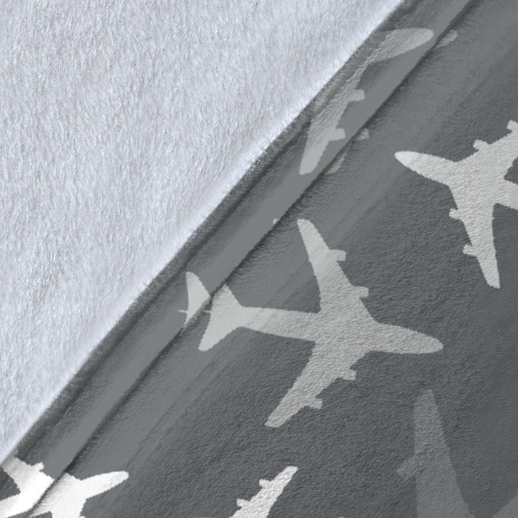 Airplane Pattern Print Design 02 Premium Blanket