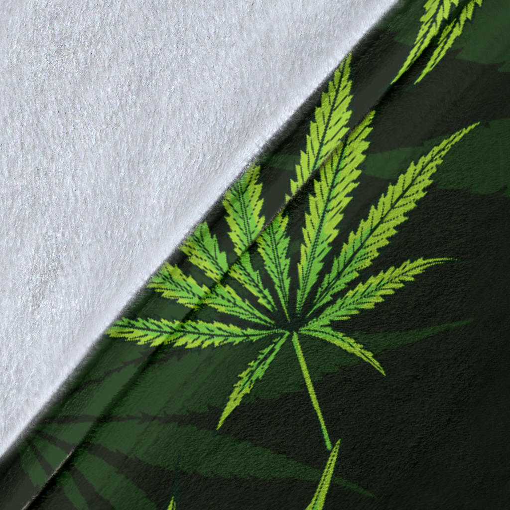 Pot Leaf Pattern Print Design A03 Premium Blanket