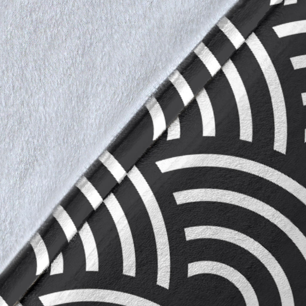 Scales Black White Pattern Print Design 03 Premium Blanket