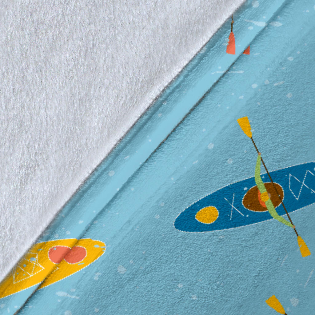 Kayak Pattern Print Design 04 Premium Blanket