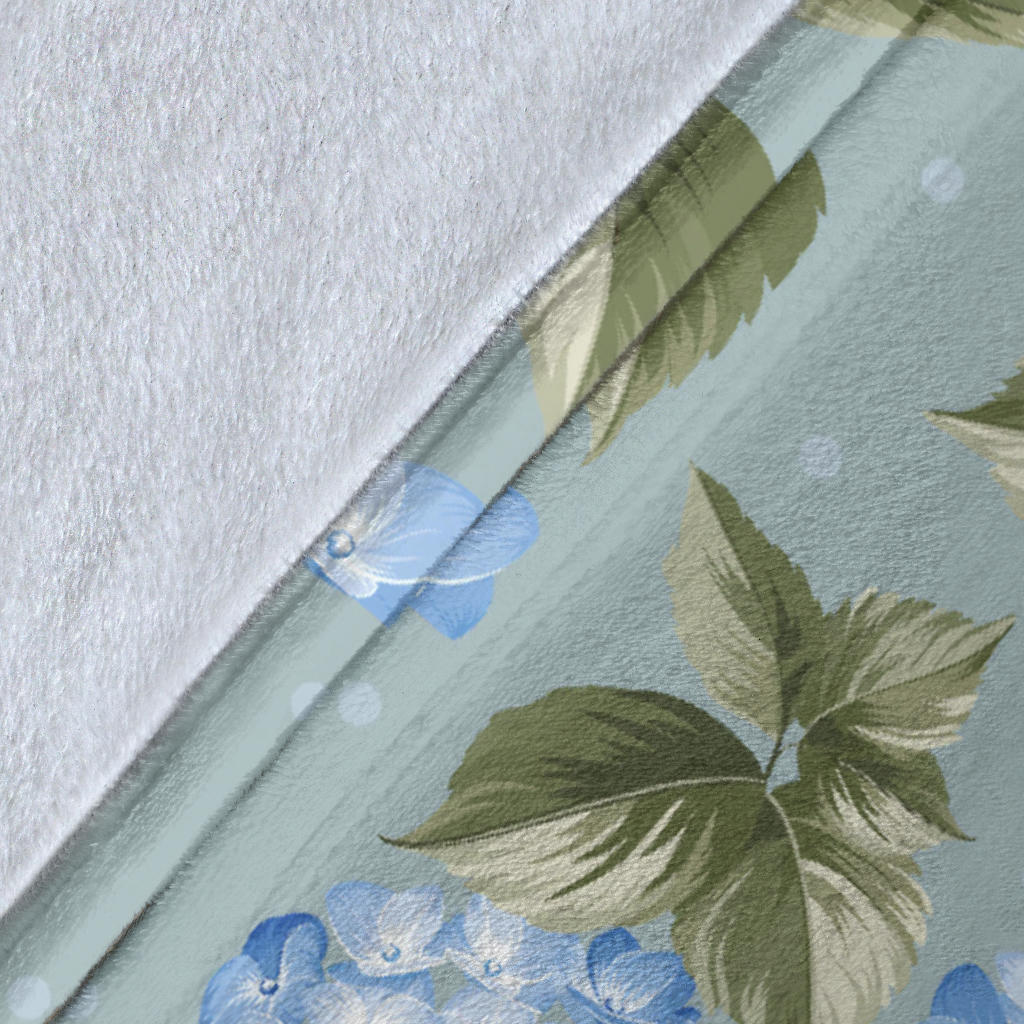 Hydrangea Pattern Print Design 01 Premium Blanket